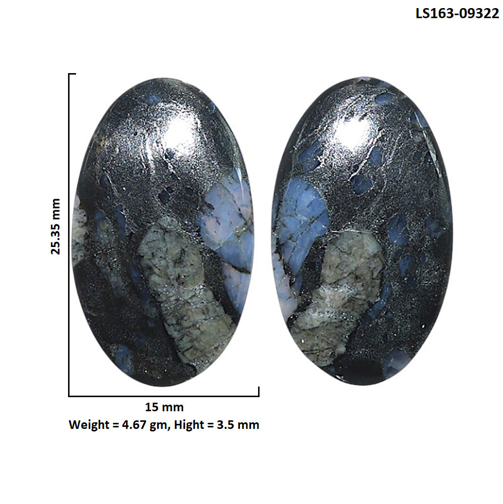 Natural Llanite Blue Opal Crystal Sphere 15x25.35x3.5 mm Oval Shape Polished Gemstone LS163-09322