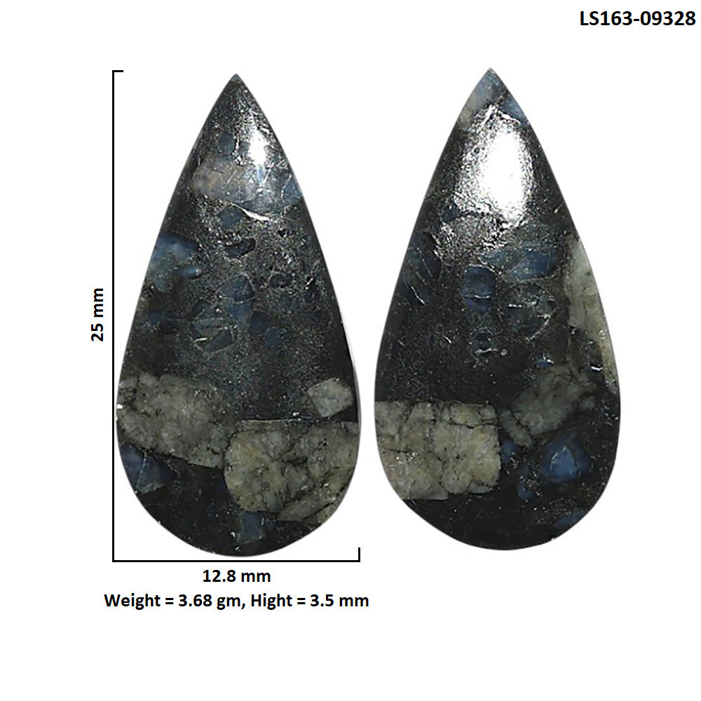 Natural Llanite Blue Opal Crystal Sphere 12.8x25x3.5 mm Pear Shape Polished Gemstone LS163-09328