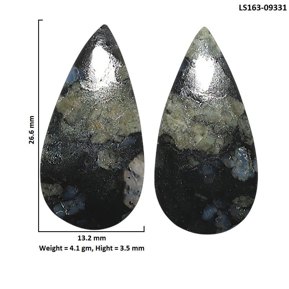 Natural Llanite Blue Opal Crystal Sphere 13.2x26.6x3.5 mm Pear Shape Polished Gemstone LS163-09331