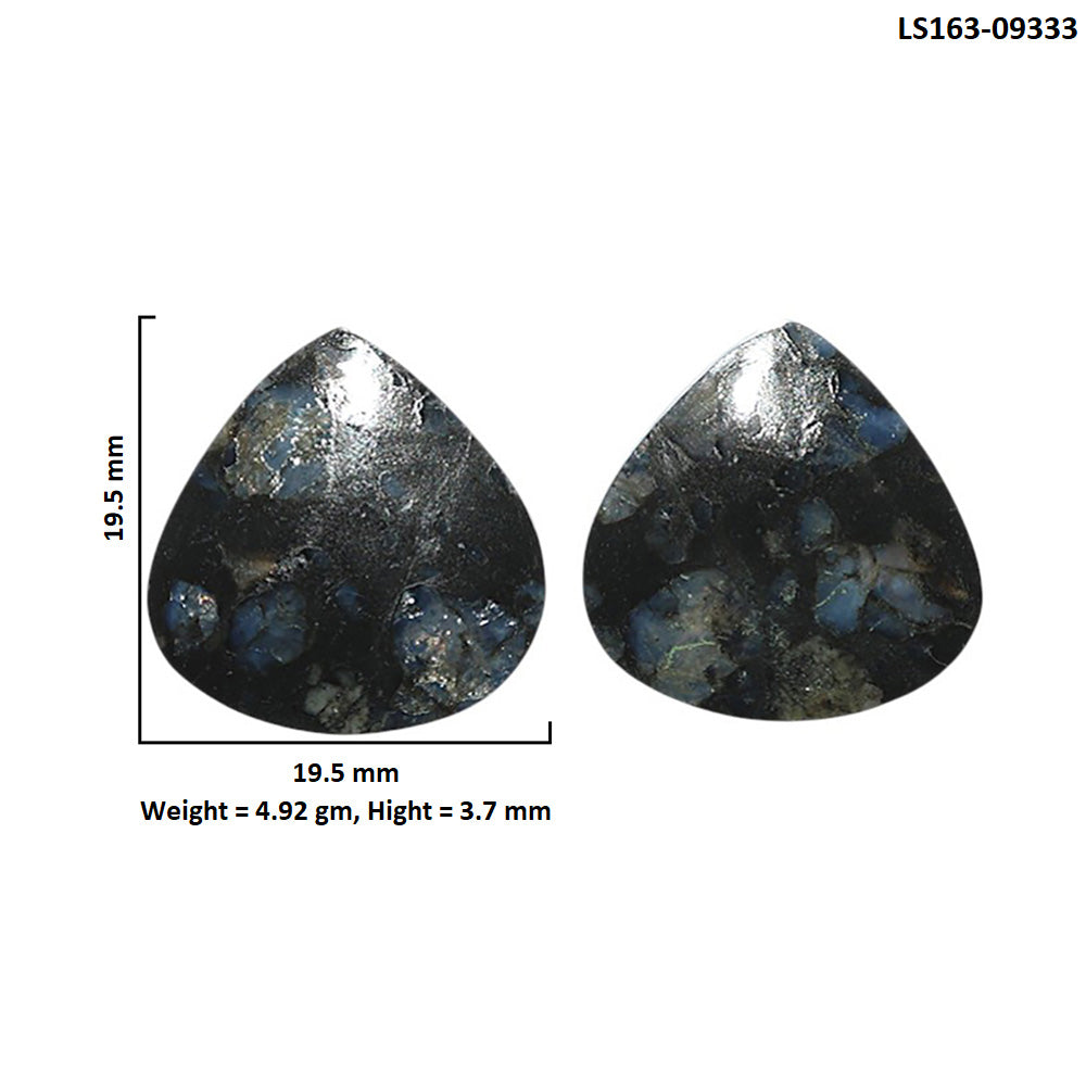 Natural Llanite Blue Opal Crystal Sphere 19.5x19.5x3.7 mm Heart Shape Polished Gemstone LS163-09333