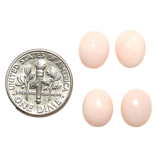 Natural Pink Opal 8x10x4.3 mm Oval Shape Polished Gemstone Set of 4 LS166-09460