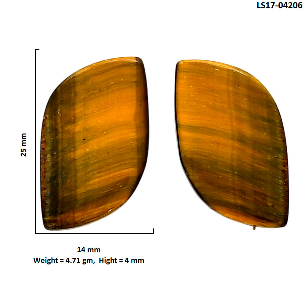 Blue Tiger Eye Pair 14x25x4 mm Fancy Shape Polished Gemstone LS17-04206