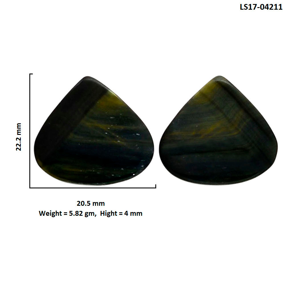 Blue Tiger Eye Pair 20.5x22.2x4 mm Heart Shape Polished Gemstone LS17-04211