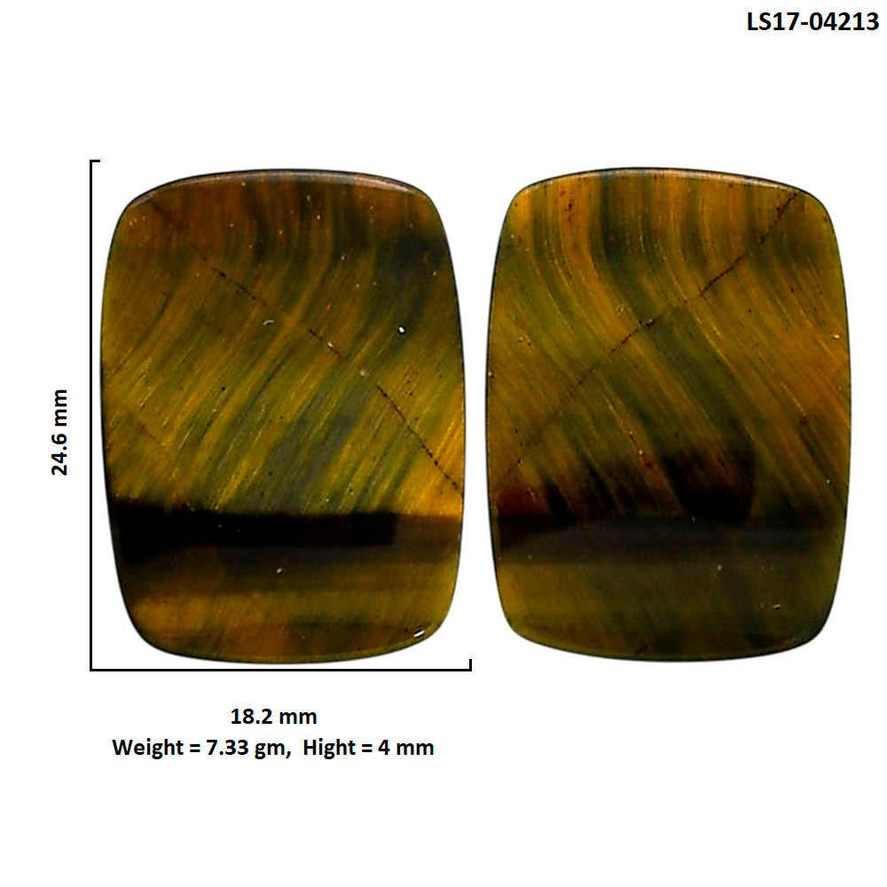 Blue Tiger Eye Pair 18.2x24.6x4 mm Cushion Shape Polished Gemstone LS17-04213