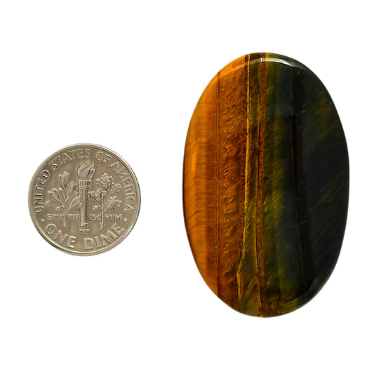 Blue Tiger Eye 26.35x41.85x5 mm Oval Shape Polished Gemstone LS17-05488