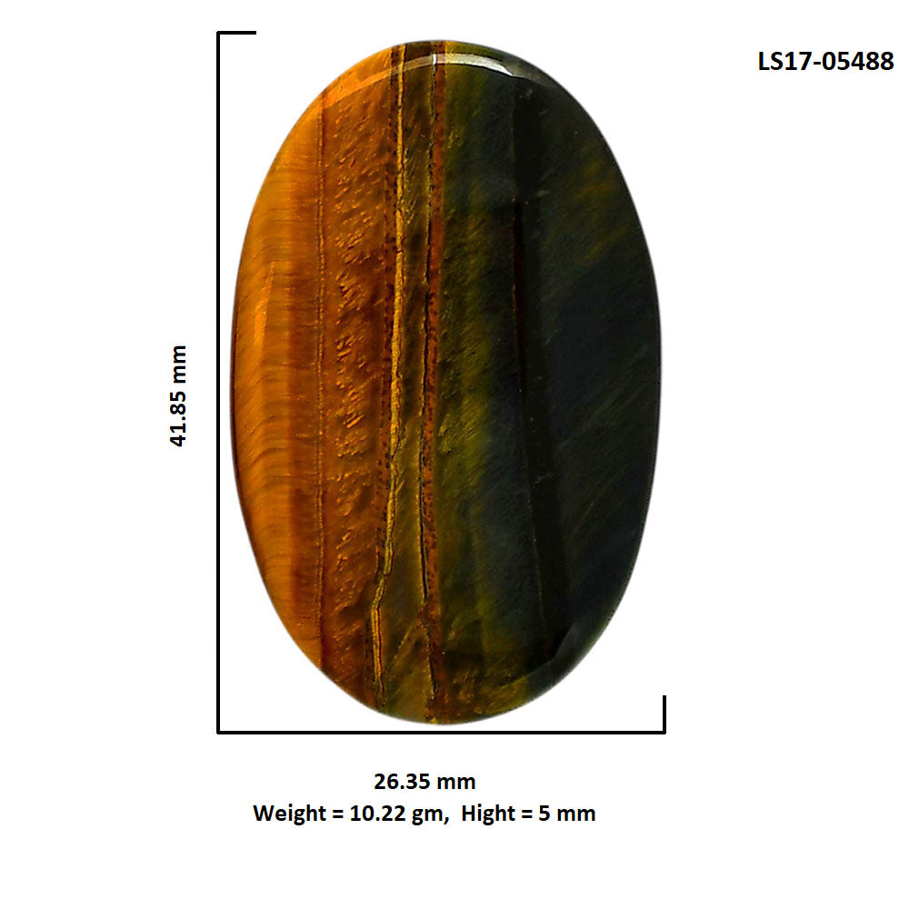 Blue Tiger Eye 26.35x41.85x5 mm Oval Shape Polished Gemstone LS17-05488