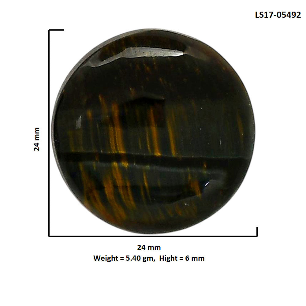Blue Tiger Eye 24x24x6 mm Round Shape Polished Gemstone LS17-05492