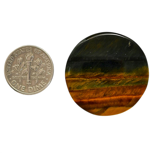 Blue Tiger Eye 30.35x30.35x4.5 mm Round Shape Polished Gemstone LS17-05501