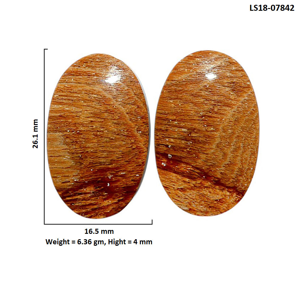 Root Plume Agate Pair 16.5x26.1x4 mm Oval Shape Polished Gemstone LS18-07842