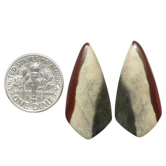 Polygram Jasper Pair 14x28.9x3.5 mm Fancy Shape Polished Gemstone LS20-07459