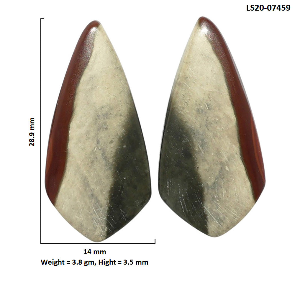 Polygram Jasper Pair 14x28.9x3.5 mm Fancy Shape Polished Gemstone LS20-07459