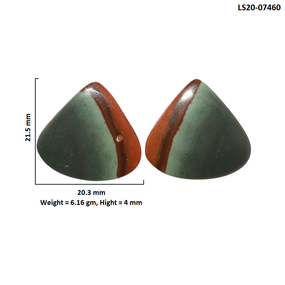 Polygram Jasper Pair 20.3x21.5x4 mm Heart Shape Polished Gemstone LS20-07460