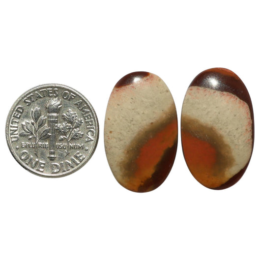 Polygram Jasper Pair 13.9x22.9x4.5 mm Oval Shape Polished Gemstone LS20-07461
