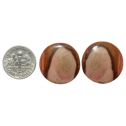 Polygram Jasper Pair 21.8x21.8x3.7 mm Round Shape Polished Gemstone LS20-07465