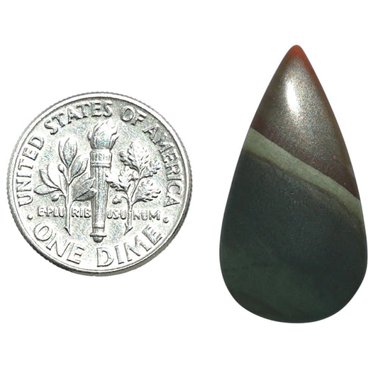 Polygram Jasper 14.2x26.75x4 mm Pear Shape Polished Gemstone LS20-08049