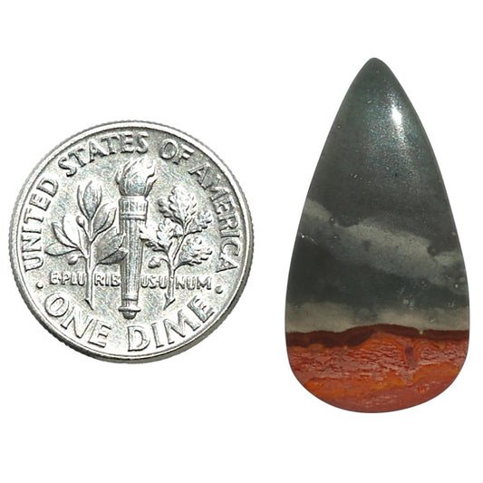 Polygram Jasper 13.5x25.85x3.3 mm Pear Shape Polished Gemstone LS20-08056