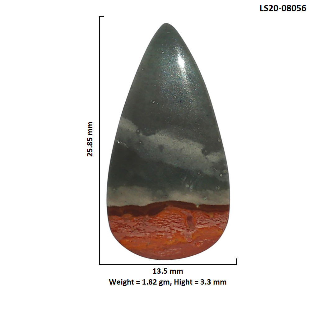 Polygram Jasper 13.5x25.85x3.3 mm Pear Shape Polished Gemstone LS20-08056