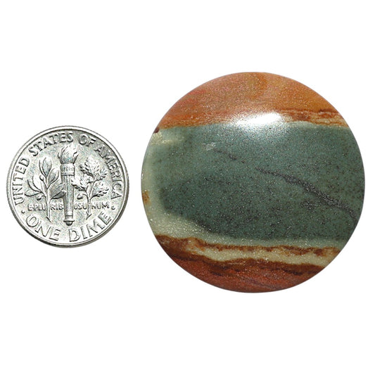 Polygram Jasper 32.3x32.3x5 mm Round Shape Polished Gemstone LS20-08058