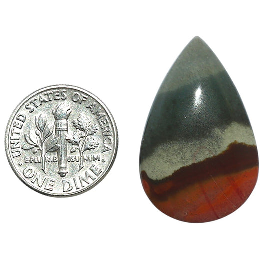 Polygram Jasper 19x29.4x5.5 mm Pear Shape Polished Gemstone LS20-08059