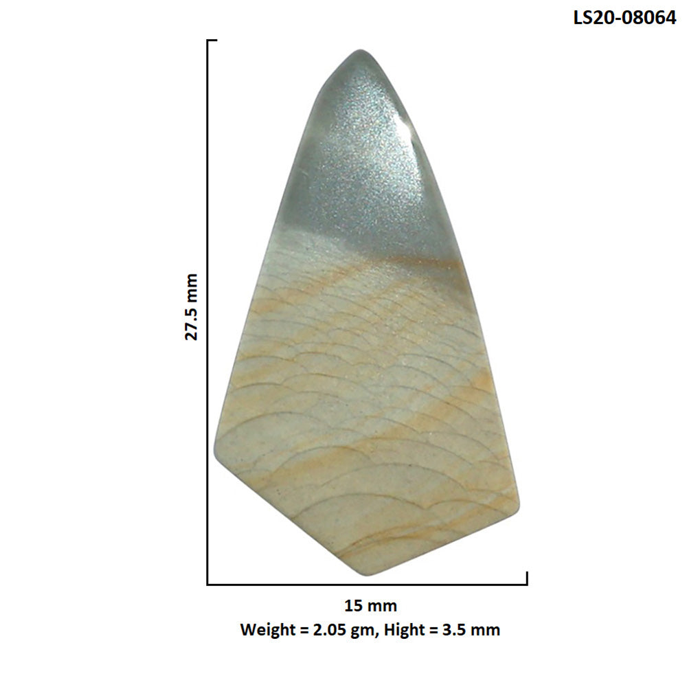 Polygram Jasper 15x27.5x3.5 mm Fancy Shape Polished Gemstone LS20-08064