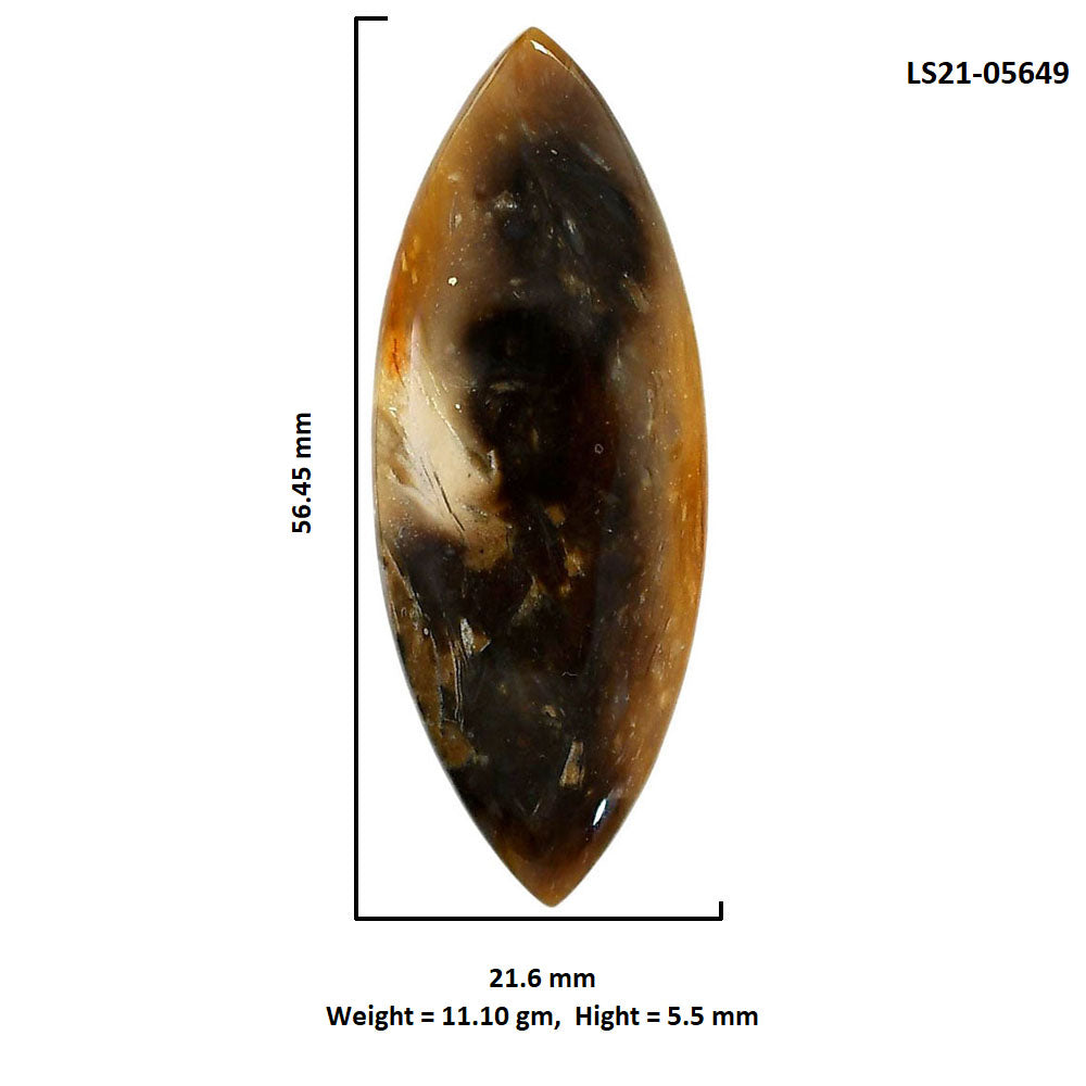 Bat Cave Jasper 21.6x56.45x5.5 mm Marquise Shape Polished Gemstone LS21-05649