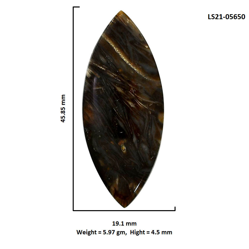 Bat Cave Jasper 19.1x45.85x4.5 mm Marquise Shape Polished Gemstone LS21-05650