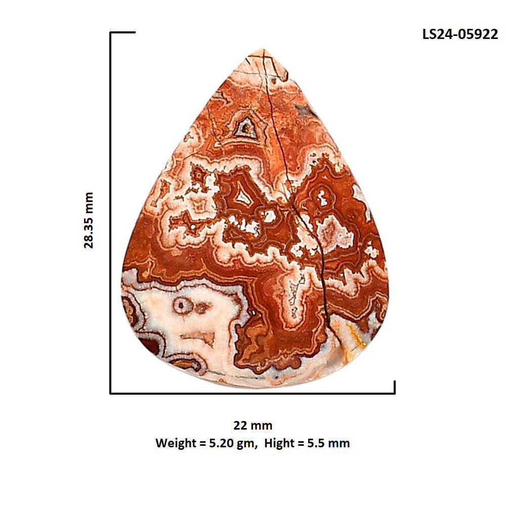 Rosetta Picture Jasper 22x28.35x5.5 mm Pear Shape Polished Gemstone LS24-05922