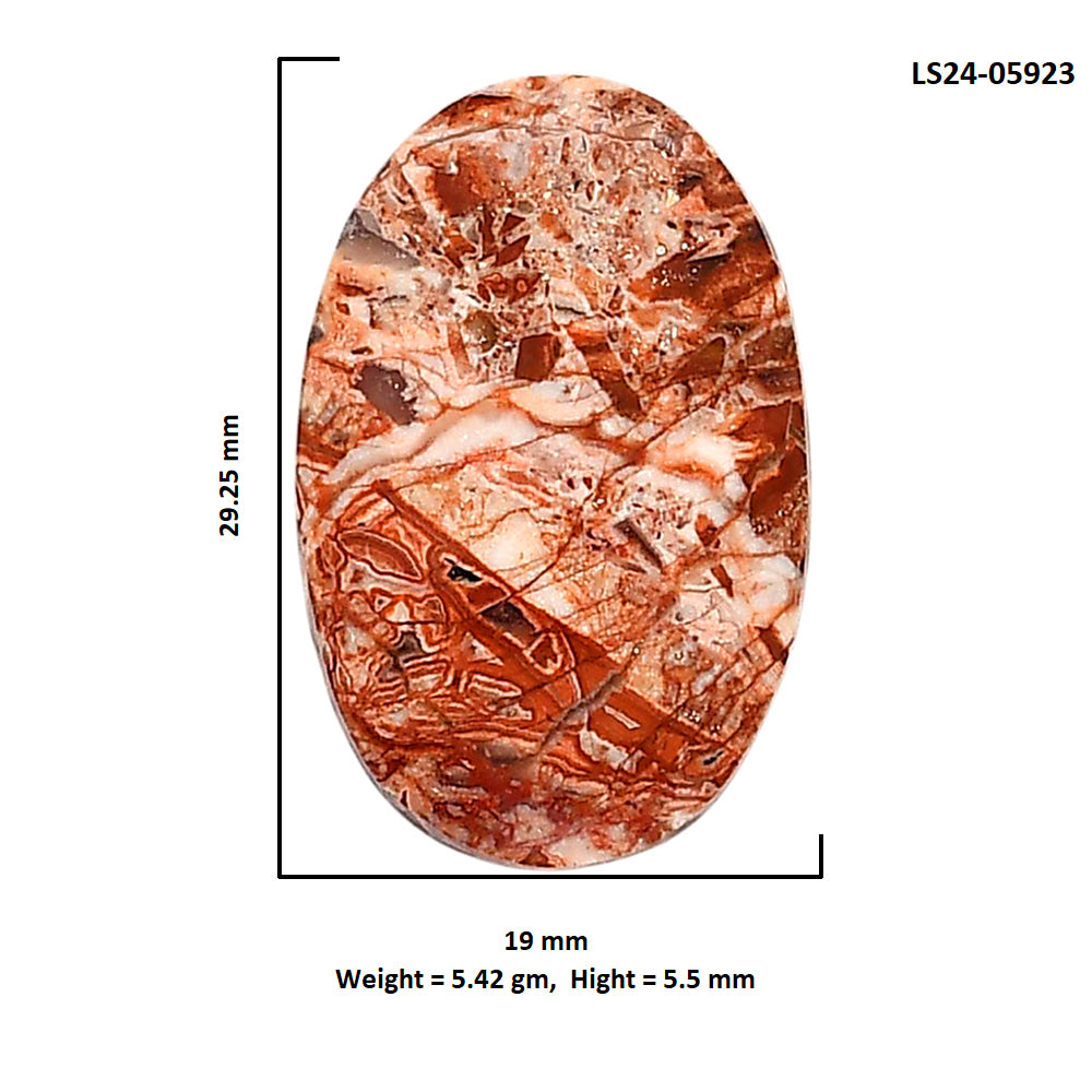 Rosetta Picture Jasper 19x29.25x5.5 mm Oval Shape Polished Gemstone LS24-05923