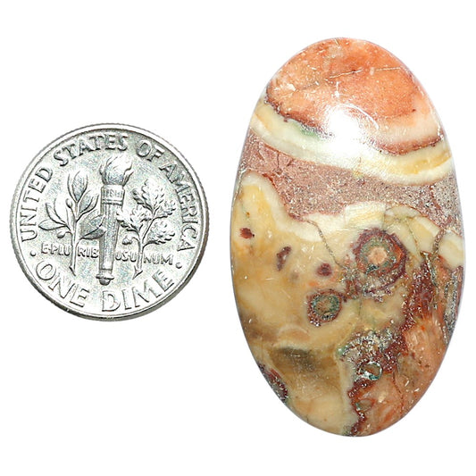 Rosetta Picture Jasper 21.1x35.8x5.5 mm Oval Shape Polished Gemstone LS24-08112