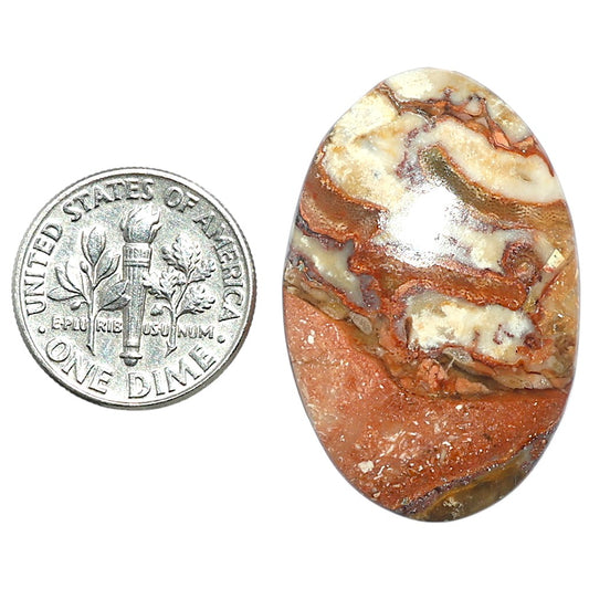 Rosetta Picture Jasper 21.8x33.25x6 mm Oval Shape Polished Gemstone LS24-08123
