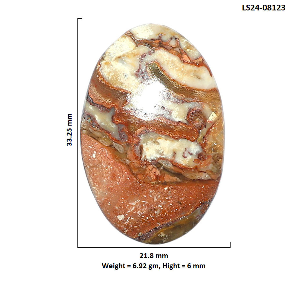 Rosetta Picture Jasper 21.8x33.25x6 mm Oval Shape Polished Gemstone LS24-08123