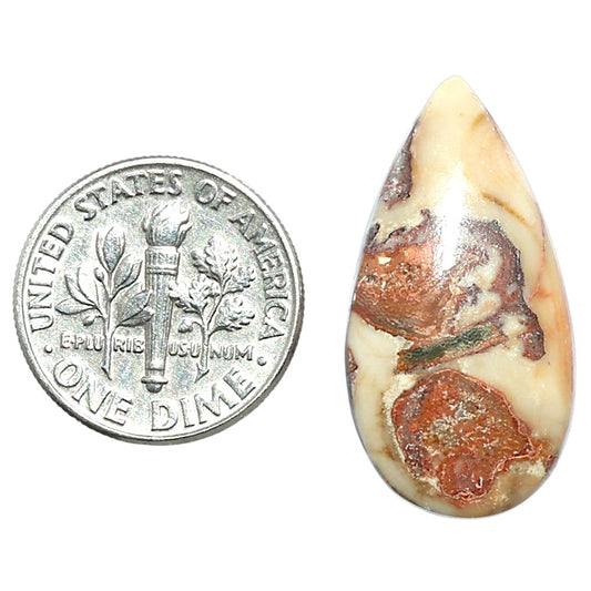 Rosetta Picture Jasper 14.2x27.35x5 mm Pear Shape Polished Gemstone LS24-08124