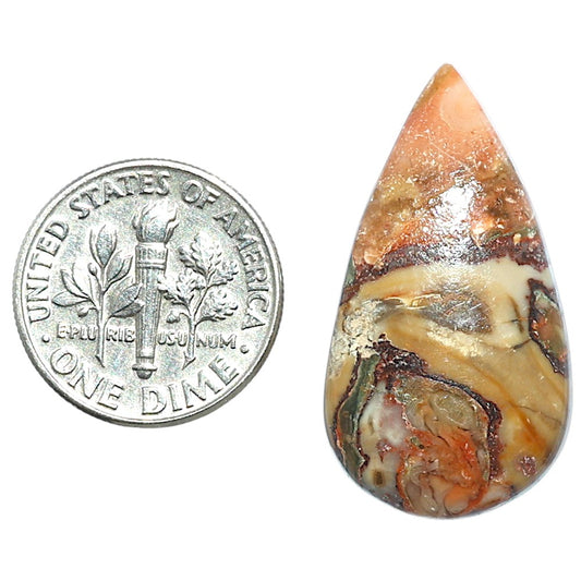 Rosetta Picture Jasper 16.5x30.2x5.5 mm Pear Shape Polished Gemstone LS24-08125