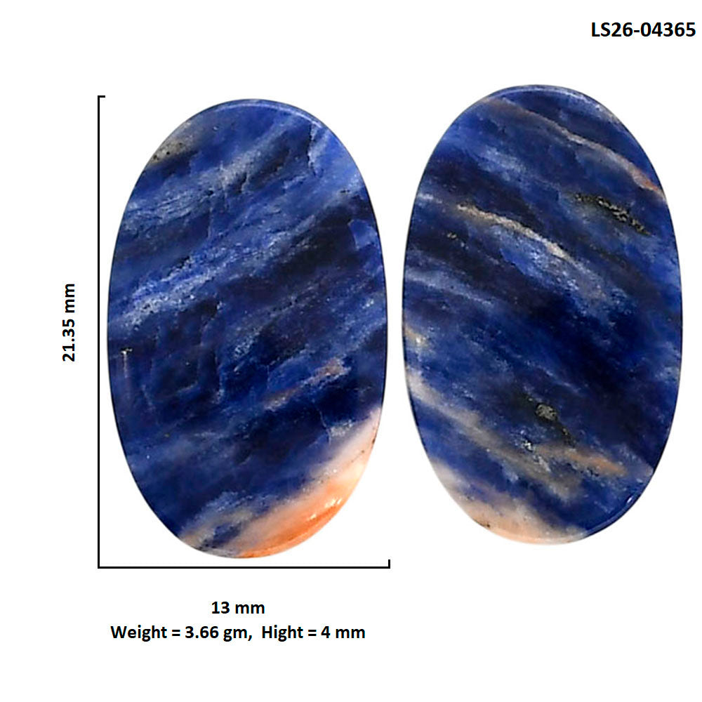 Sodalite Pair 13x21.35x4 mm Oval Shape Polished Gemstone LS26-04365