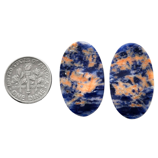 Sodalite Pair 16.6x28.1x3.5 mm Oval Shape Polished Gemstone LS26-04379