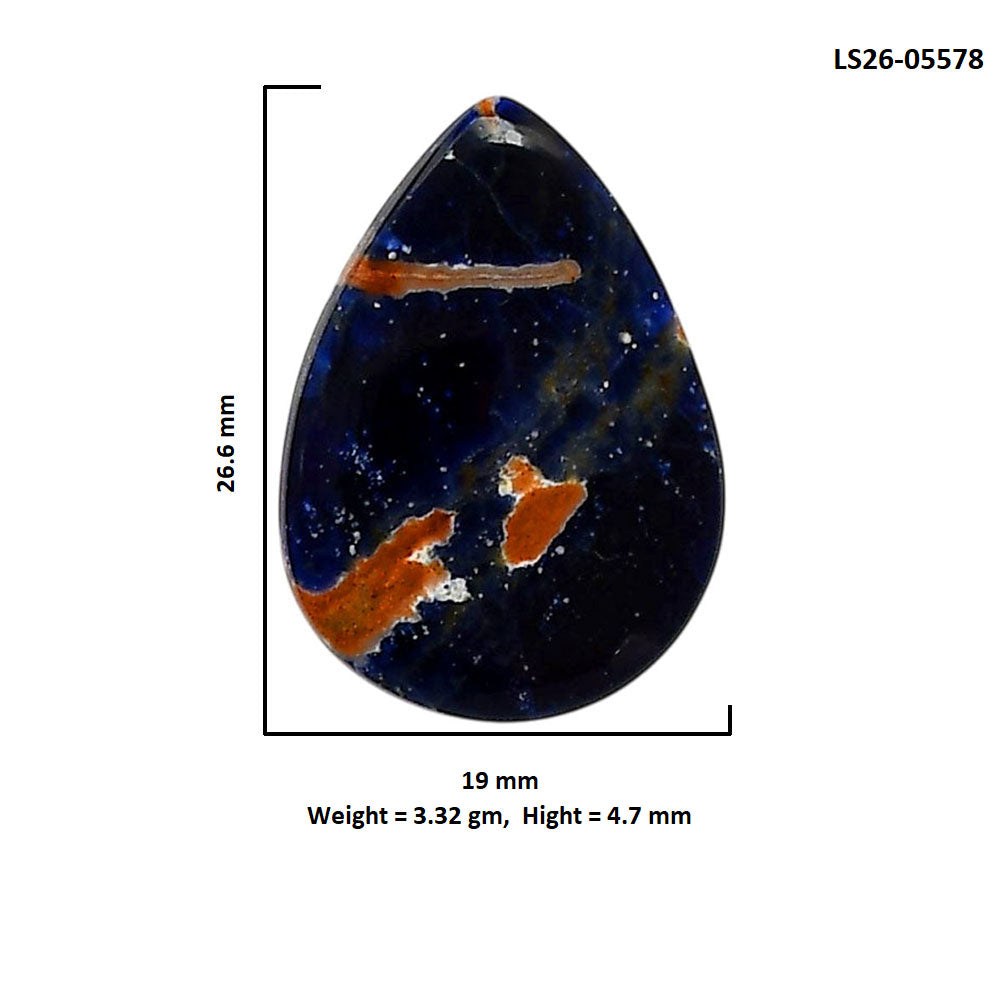 Sodalite 19x26.6x4.7 mm Pear Shape Polished Gemstone LS26-05578