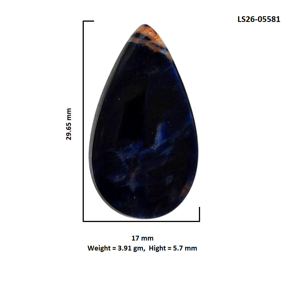 Sodalite 17x29.65x5.7 mm Pear Shape Polished Gemstone LS26-05581
