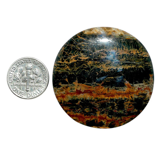 Ocean Jasper 42.6x42.6x5.3 mm Round Shape Polished Gemstone LS27-07865