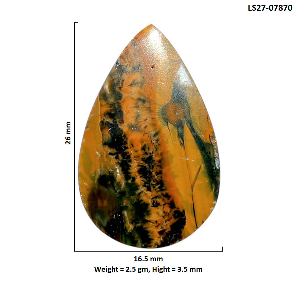 Ocean Jasper 16.5x26x3.5 mm Pear Shape Polished Gemstone LS27-07870