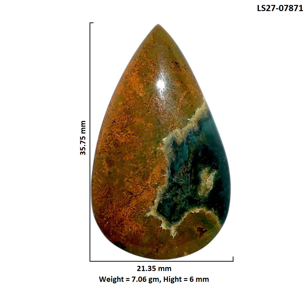 Ocean Jasper 21.35x35.75x6 mm Pear Shape Polished Gemstone LS27-07871