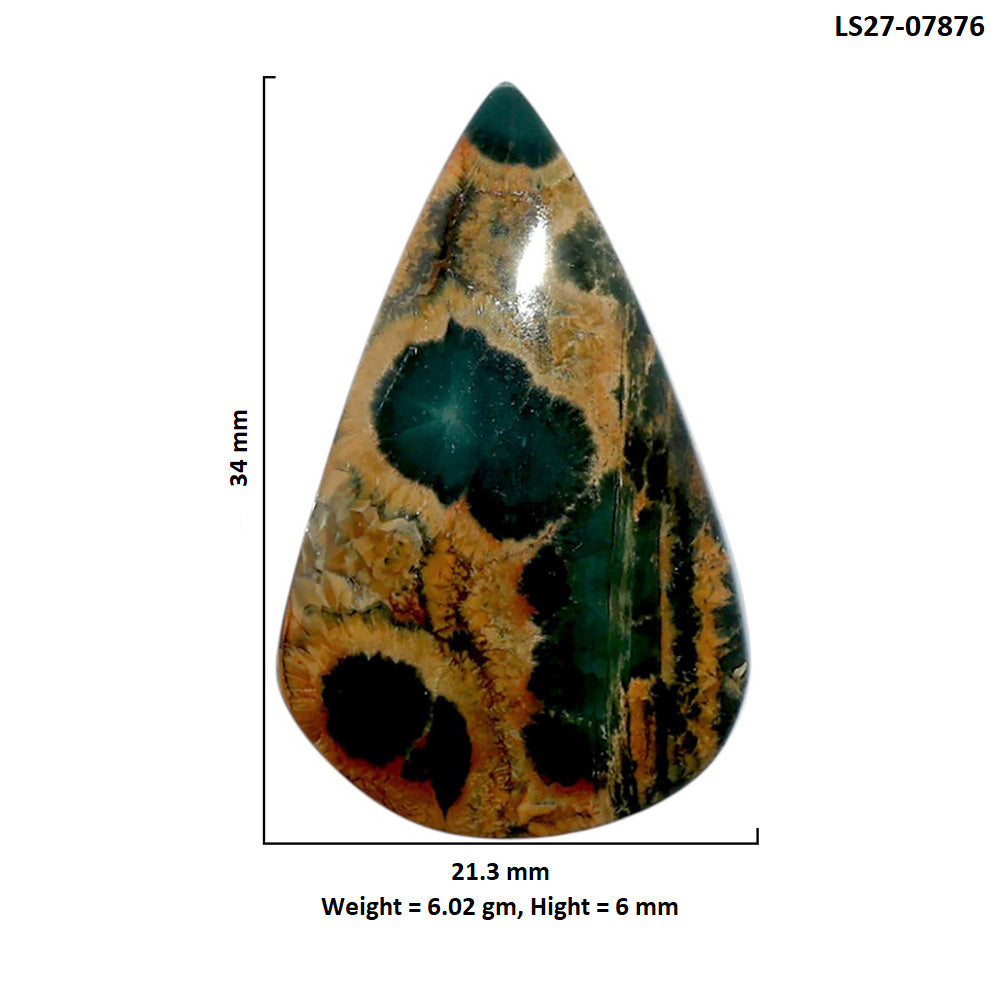 Ocean Jasper 21.3x34x6 mm Pear Shape Polished Gemstone LS27-07876