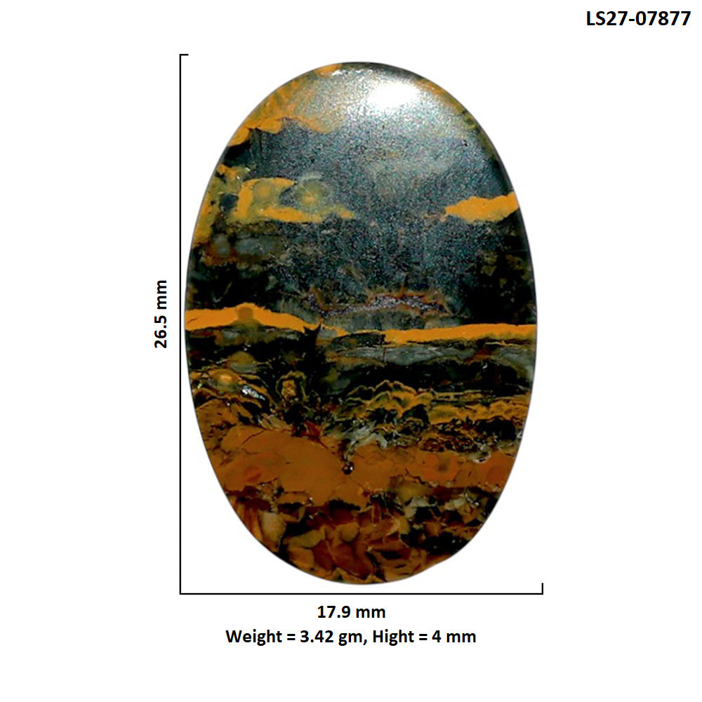 Ocean Jasper 17.9x26.5x4 mm Oval Shape Polished Gemstone LS27-07877