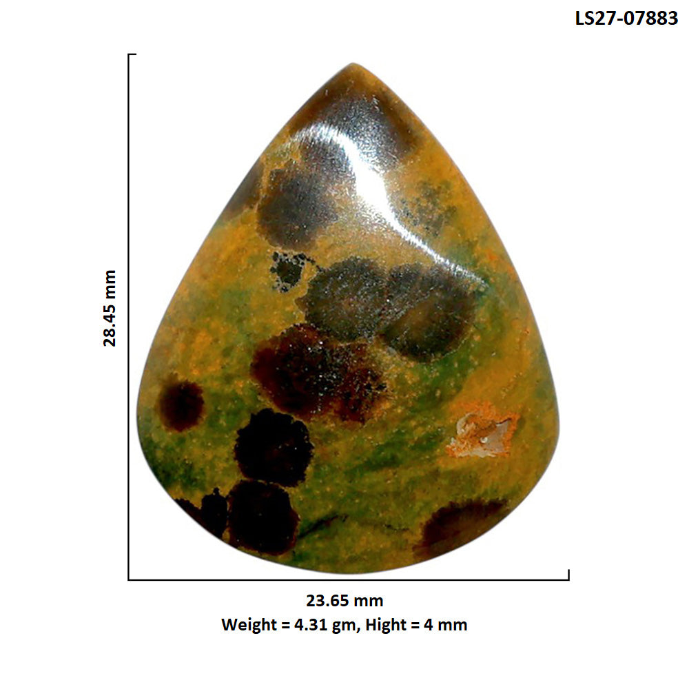 Ocean Jasper 23.65x28.45x4 mm Pear Shape Polished Gemstone LS27-07883