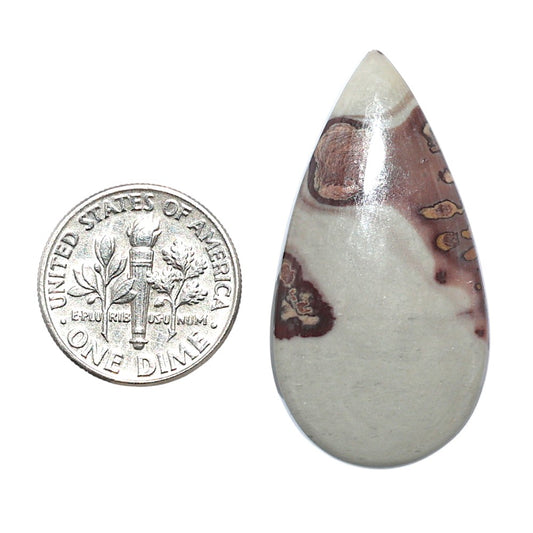 Coffee Bean Jasper 19.3x36.75x5 mm Pear Shape Polished Gemstone LS28-08206