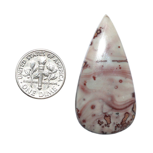 Coffee Bean Jasper 21.7x42.5x5 mm Pear Shape Polished Gemstone LS28-08213