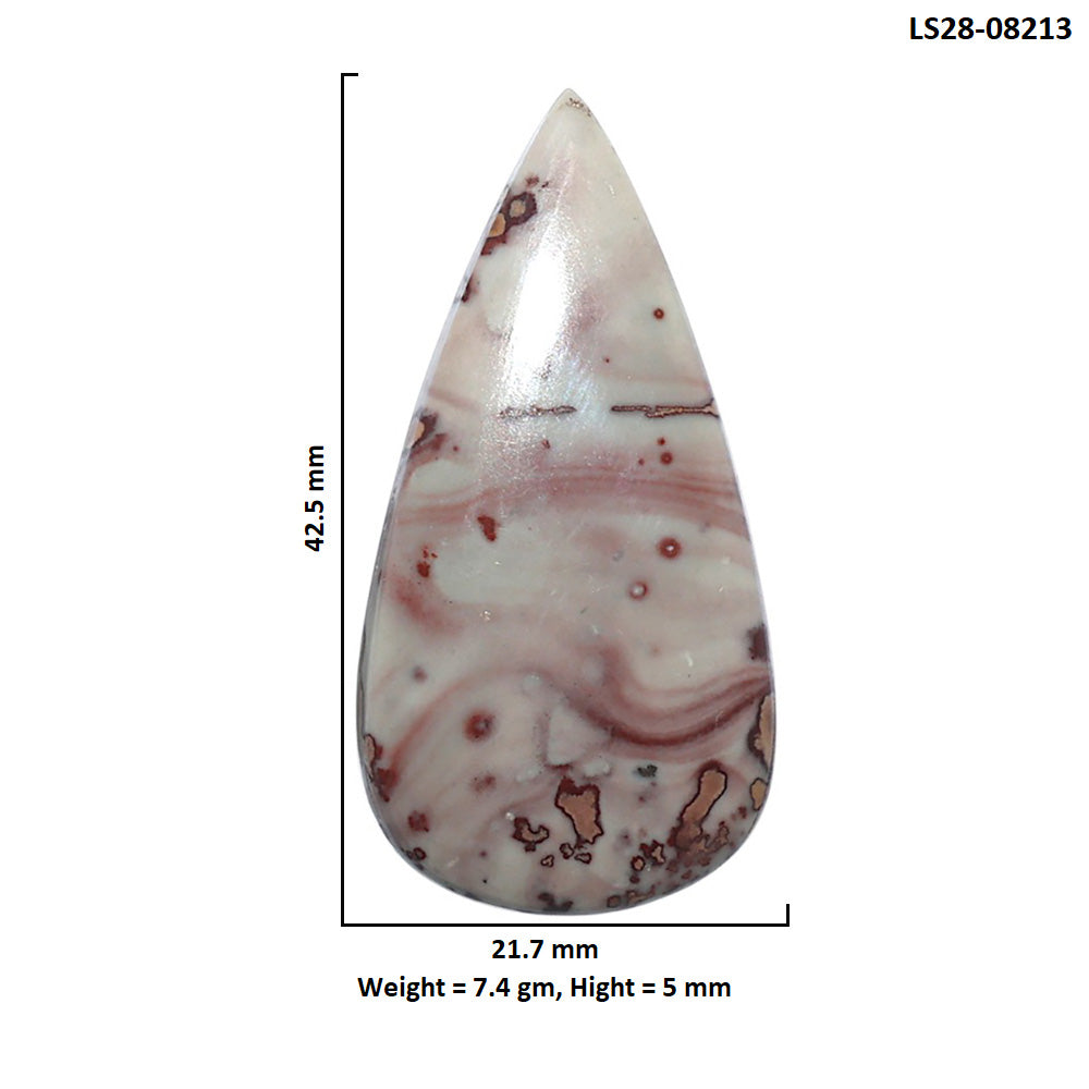 Coffee Bean Jasper 21.7x42.5x5 mm Pear Shape Polished Gemstone LS28-08213