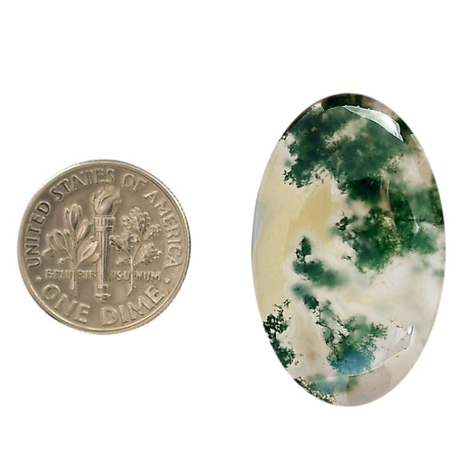 Green Moss Agate 19.8x32.4x5.5 mm Oval Shape Polished Gemstone LS31-05962