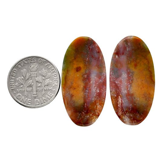 Blood Stone Pair 15.2x30.2x4 mm Oval Shape Polished Gemstone LS32-04540