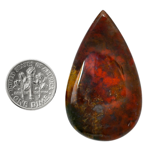 Blood Stone 27x45.7x5.5 mm Pear Shape Polished Gemstone LS32-05218