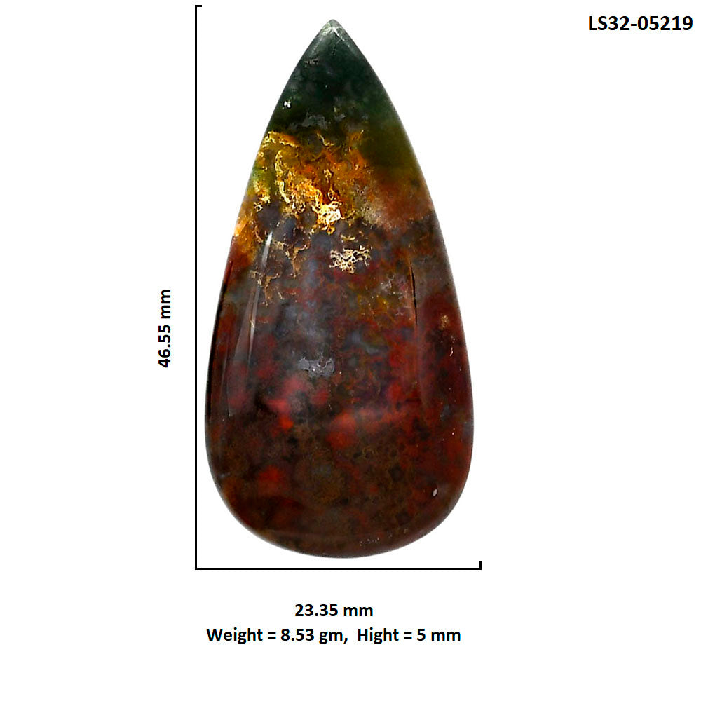 Blood Stone 23.35x46.55x5 mm Pear Shape Polished Gemstone LS32-05219